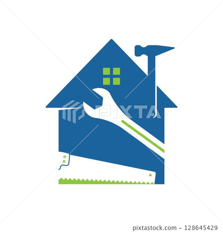 Home improvement logo vector. Home repair logo Home improvement logo vector. Home repair logo 128645429