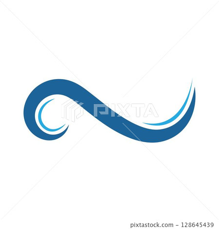 Water Wave symbol and icon Logo Template vector 128645439