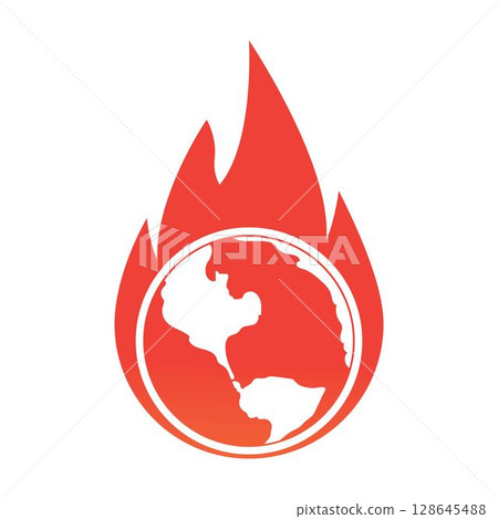 Global Warming vector logo design template Global Warming vector logo design template 128645488