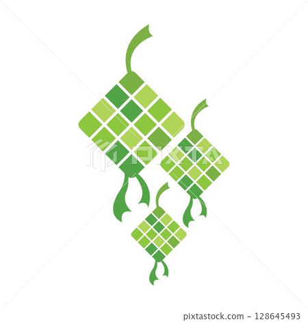 Ketupat or rice dumpling asian traditional food vector design Ketupat or rice dumpling asian traditional food vector design 128645493