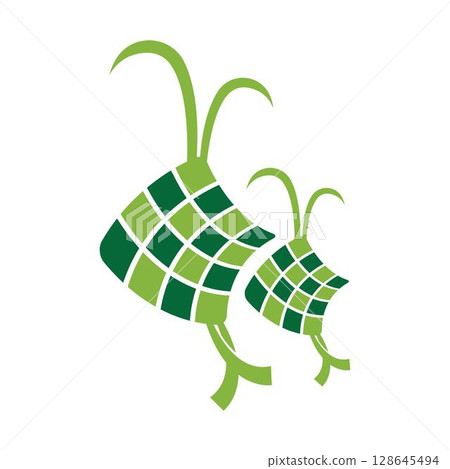 Ketupat or rice dumpling asian traditional food vector design Ketupat or rice dumpling asian traditional food vector design 128645494