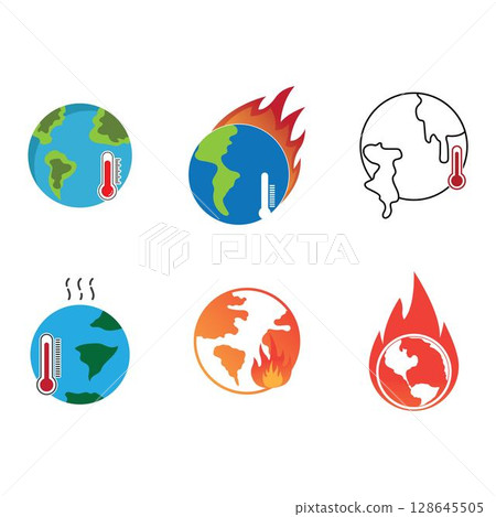 Global Warming vector logo design template Global Warming vector logo design template 128645505