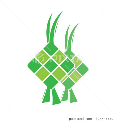 Ketupat or rice dumpling asian traditional food vector design Ketupat or rice dumpling asian traditional food vector design 128645559