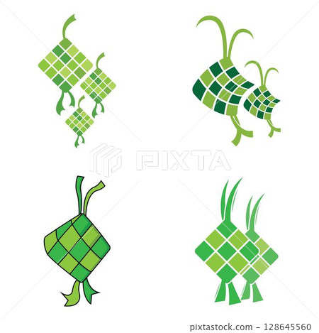 Ketupat or rice dumpling asian traditional food vector design 128645560