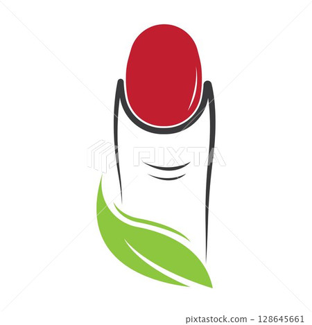 Nail polish or nail salon logo design template with creative concept 128645661