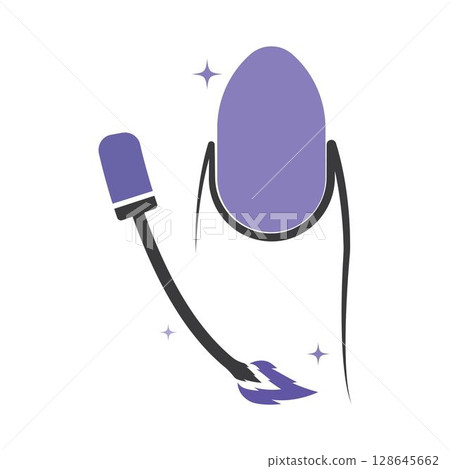 Nail polish or nail salon logo design template with creative concept 128645662