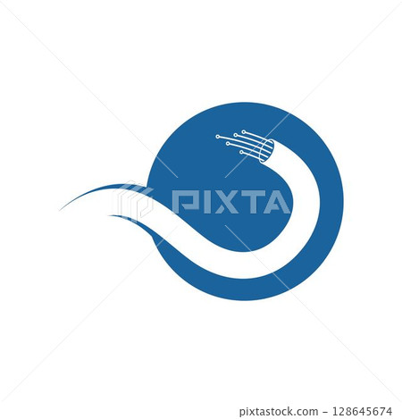 Viber optic cable icon vector flat design template Viber optic cable icon vector flat design template 128645674