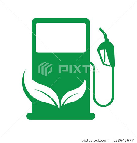 Bio fuel logo. Ecological fuel icon. Green eco pump. Petrol station sign. Green leaf pump. Vector illustration flat design. Bio fuel logo. Ecological fuel icon. Green eco pump. Petrol station sign. Green leaf pump. Vector illustration flat design. 128645677