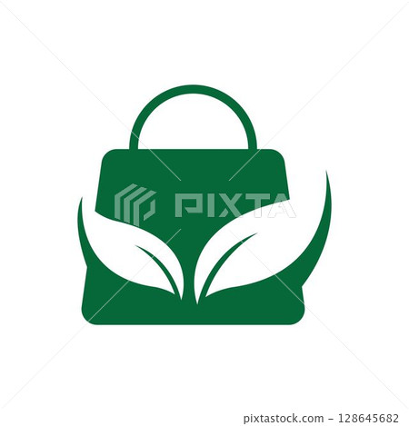 Eco Shop Logo Design Eco Bag Logo vector design illustration Eco Shop Logo Design Eco Bag Logo vector design illustration 128645682