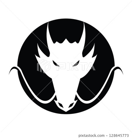 dragon flat color logo template vector 128645773