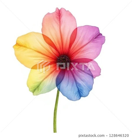 rainbow dahlia isolated on white 128646320