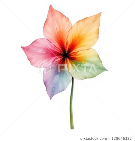 rainbow dahlia isolated on white 128646322