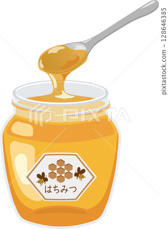 Honey with spoon Honey with spoon 128646385