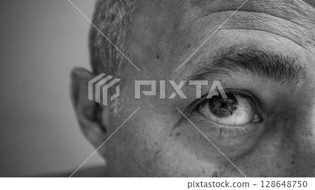 man with eyes closed 128648750