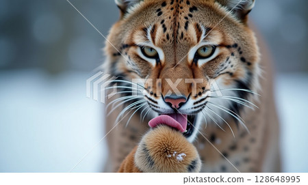 lynx, animal, snow 128648995