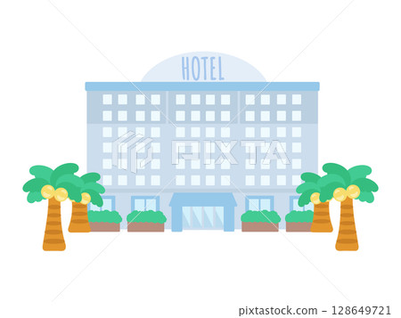 Resort hotel building illustration 128649721