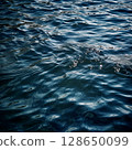 Calm water surface with gentle ripples reflecting light, creating a serene atmosphere, ideal for backgrounds or nature-themed projects showcasing tranquility and beauty 128650099