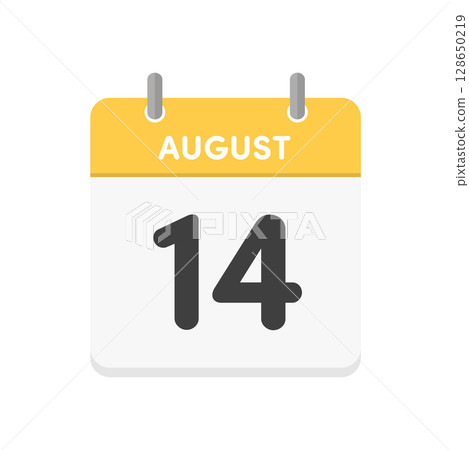 August 14th - Daily calendar icon for August 14 - Calendar design element with date 8/14 128650219