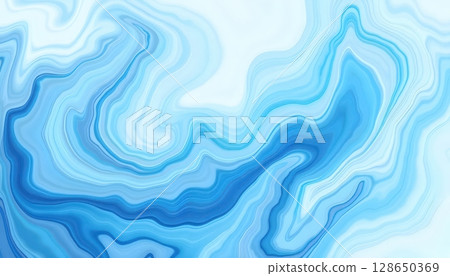 Dreamy Blue Marble Ink Swirl 128650369