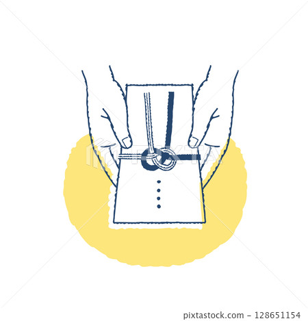 Hands holding out condolence envelopes 128651154