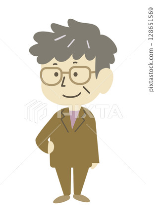 一位穿著西裝的老人 一位穿著西裝的老人 128651569