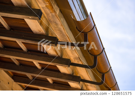 Eaves gutter Eaves gutter 128651575