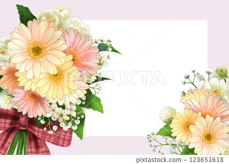 一束非洲菊的彩色背景資料 128651618