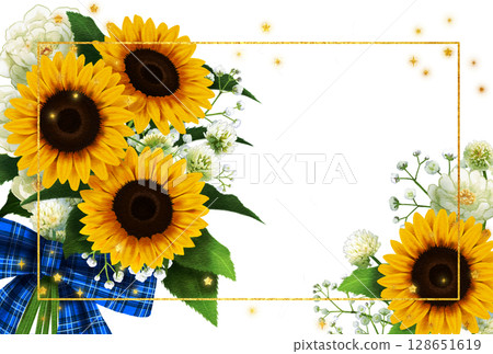 A beautiful summer frame of a bouquet of sunflowers 128651619