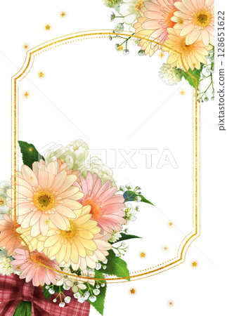 Stylish frame of a bouquet of gerberas 128651622