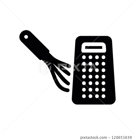 Minimalist Graphic of a Wire Whisk and a Flat Box Grater Minimalist Graphic of a Wire Whisk and a Flat Box Grater 128651639