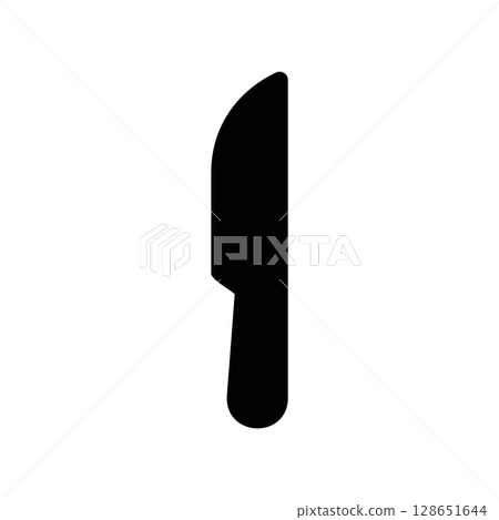Chef s Knife with a Drop Point Blade, a Minimalist Graphic 128651644