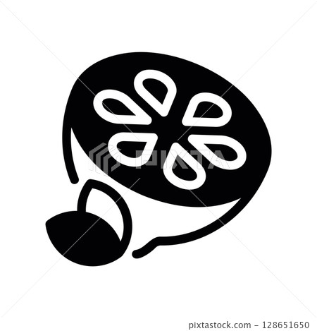 Sliced Lemon or Lime Icon Showing Juicy Segments Inside 128651650