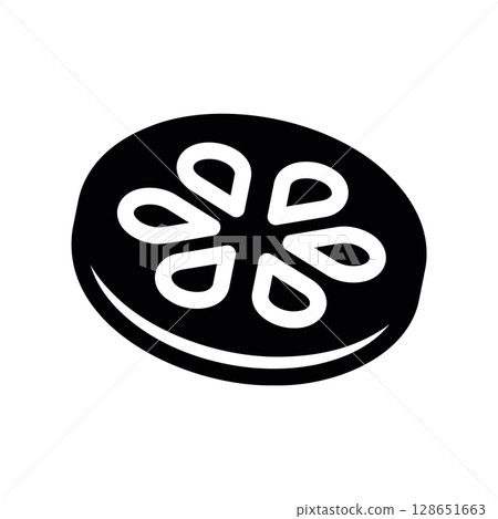 Single Round Slice of a Lemon or Lime, Top View Single Round Slice of a Lemon or Lime, Top View 128651663