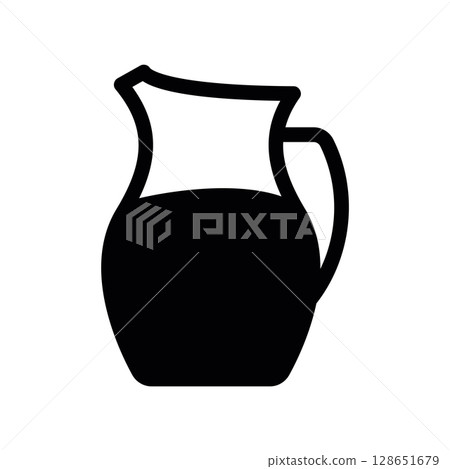 Glass Pitcher Half Filled with Water, Juice, or Lemonade Glass Pitcher Half Filled with Water, Juice, or Lemonade 128651679