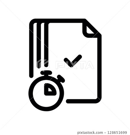 Approved Document with a Stopwatch for Timely Completion Approved Document with a Stopwatch for Timely Completion 128651699
