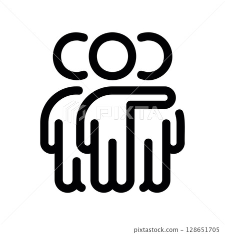 Teamwork Icon with a Group of Three Abstract Figures 128651705