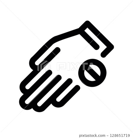 Icon symbolizing the prohibition of physical handshakes Icon symbolizing the prohibition of physical handshakes 128651719