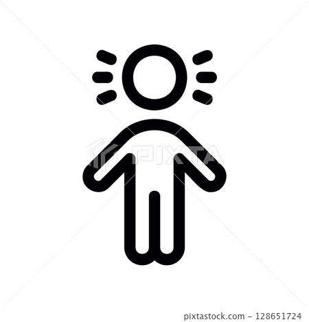 Line art icon of a person shouting or calling out loud Line art icon of a person shouting or calling out loud 128651724