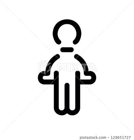 Icon of a person with a sore throat shrugging in confusion Icon of a person with a sore throat shrugging in confusion 128651727