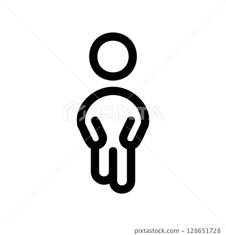 Outline icon of a shy or nervous person standing 128651728