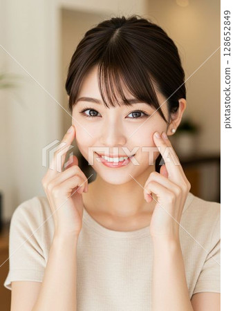 Woman putting fingers on eyes 128652849