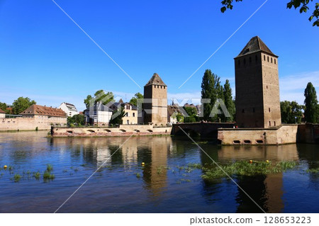 Scenery along the River Ill in Strasbourg Scenery along the River Ill in Strasbourg 128653223