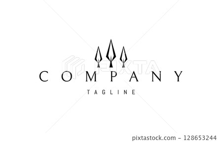 A vector logo featuring an abstract image three trees arranged in the shape of an arrowhead, symbolizing growth, direction, and natures strength. A vector logo featuring an abstract image three trees arranged in the shape of an arrowhead, symbolizing growth, direction, and natures strength. 128653244