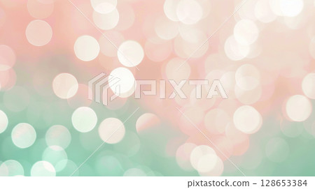 柔和的綠色和橙色光背景材料 128653384