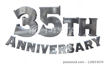 3DCG text "35th Anniversary/35th Anniversary Mark Sparkle" 128653674