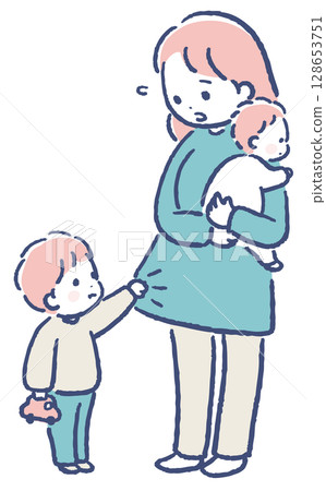 A mother who is having trouble with her older child's baby coming home A mother who is having trouble with her older child's baby coming home 128653751