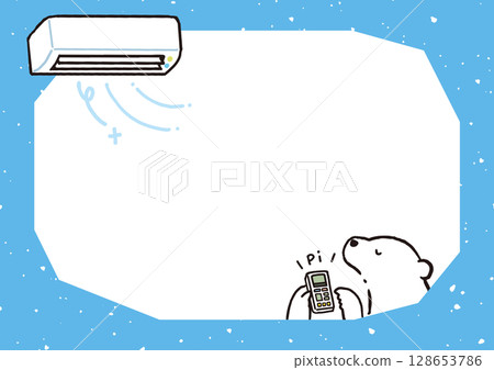 Cool textured frame with air conditioner and polar bear 128653786