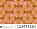 Vector Retro seamless abstract geometric floral pattern. Vintage geometric pattern of abstract flowers in 60s style. 128653884