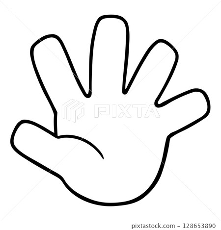 Rock-paper-scissors, palm, monochrome 128653890