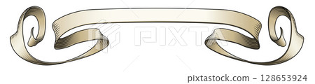 Scroll Banner Ribbon Paper Vintage Parchment 128653924